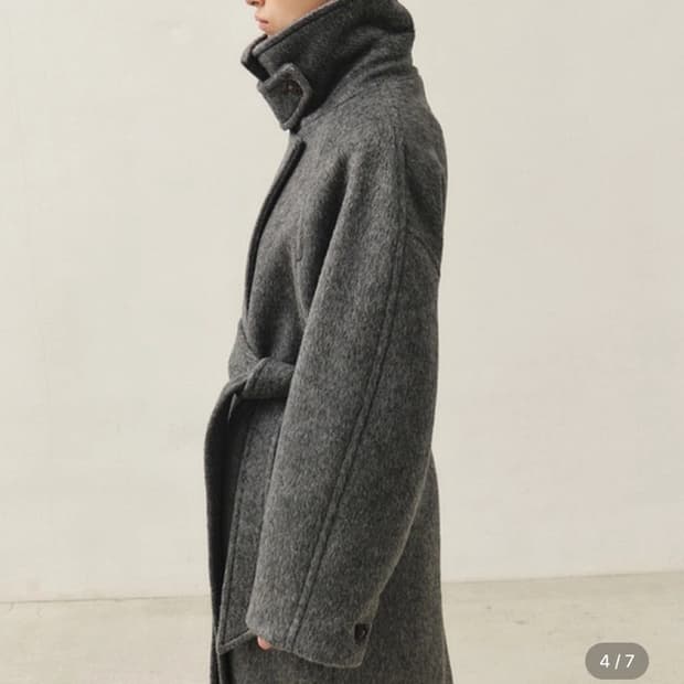 *해외출국으로 판매중단예정* 모한 카멜소재 더블 코트 그레이