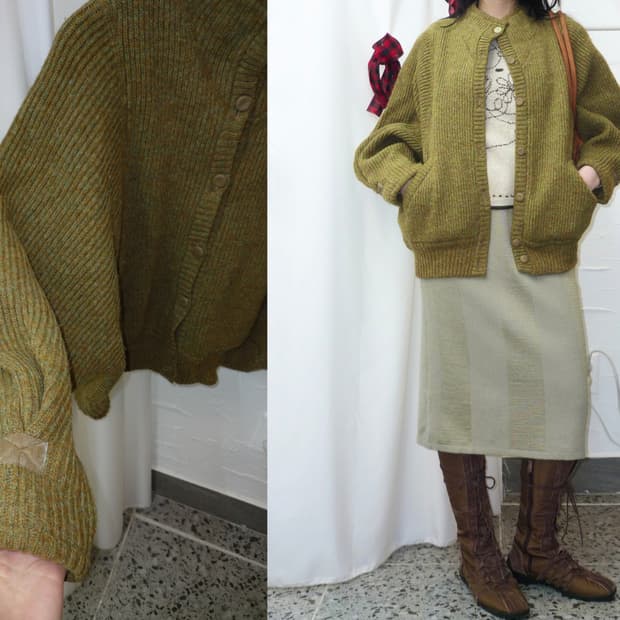 olive cozy knit cardigan