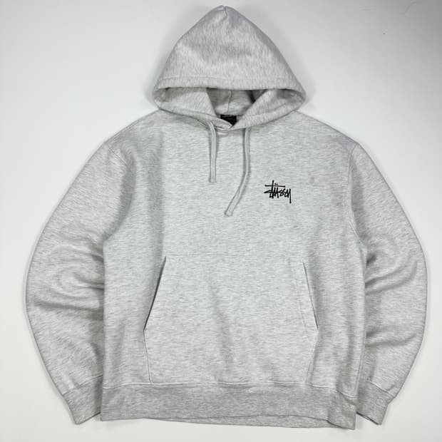 스투시 베이직 후드티 애쉬헤더 M