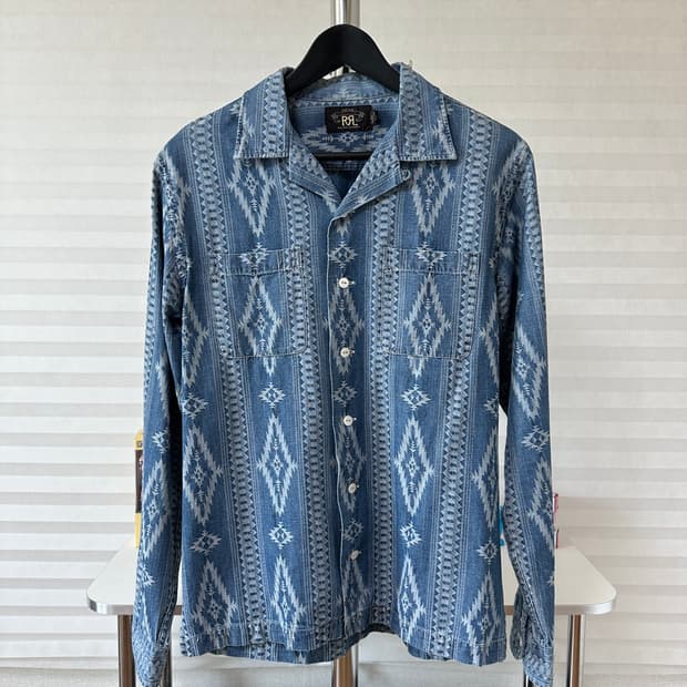 RRL Indigo Jacquard Western Shirt