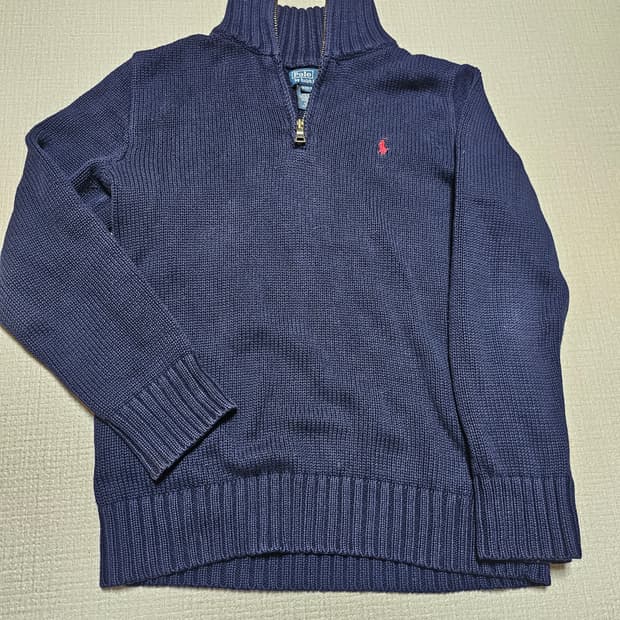 폴로 반집업 니트 