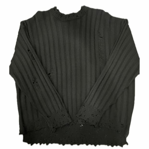 oversize torn black knit