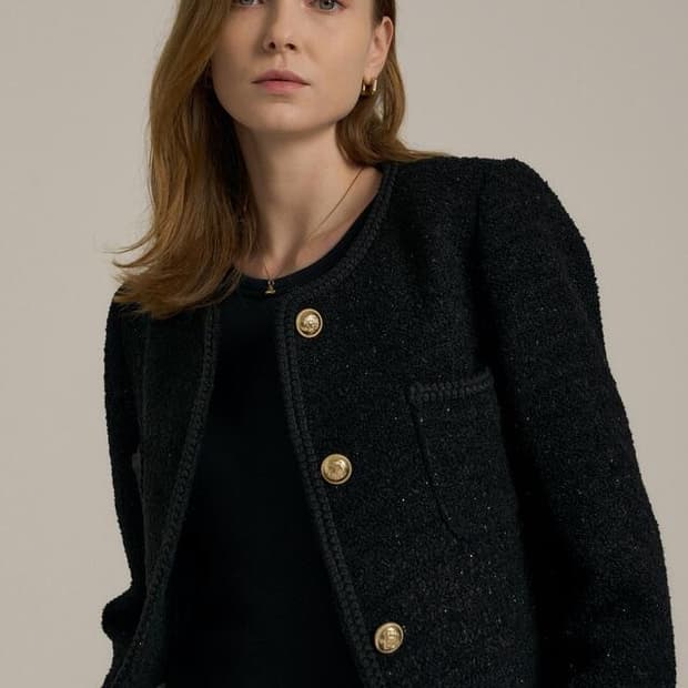 브로우엔드 BOUCLE TWEED CROP JACKET 