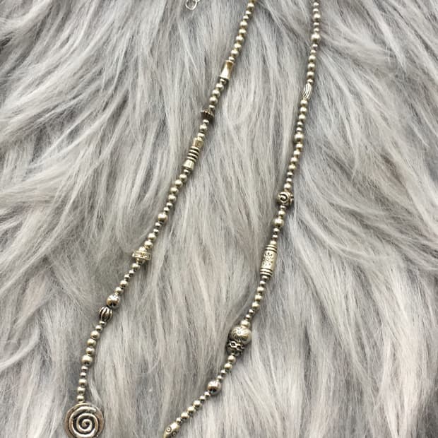 Swirl Silver Necklace 𖦹