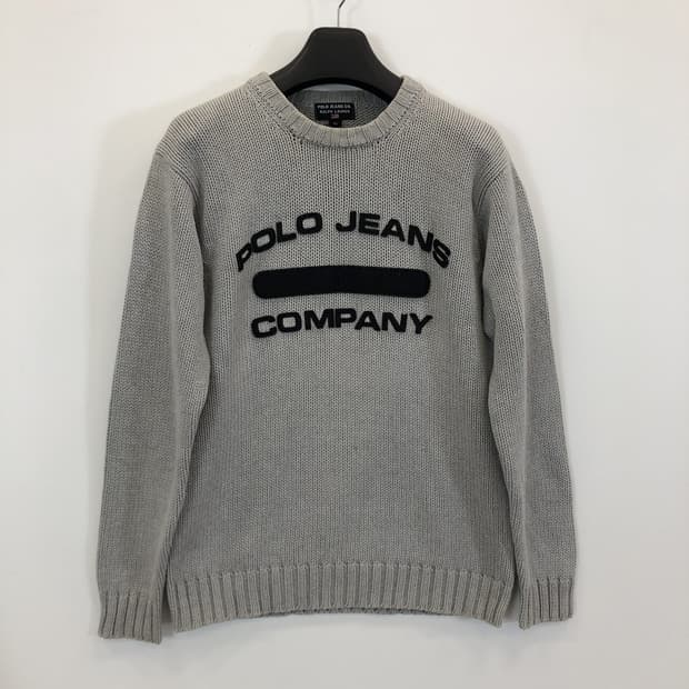 폴로 스펠로고 코튼니트 95 사이즈