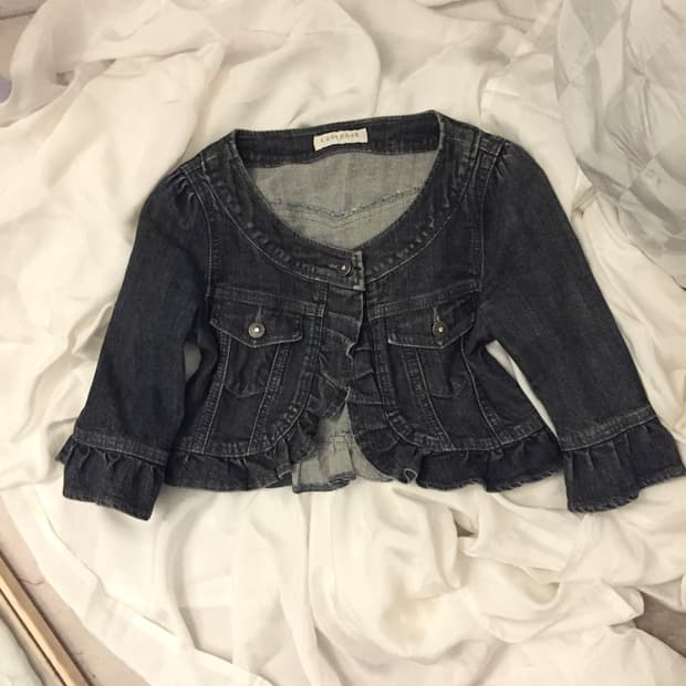 L’est Rose 레스트로즈 로걀 모리걸 데님 볼레로 숏자켓