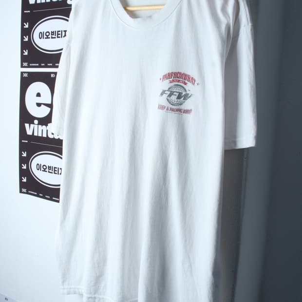(L-2XL) 파프롬왓 반팔 티셔츠 화이트 올드스쿨 코르티스-H34645