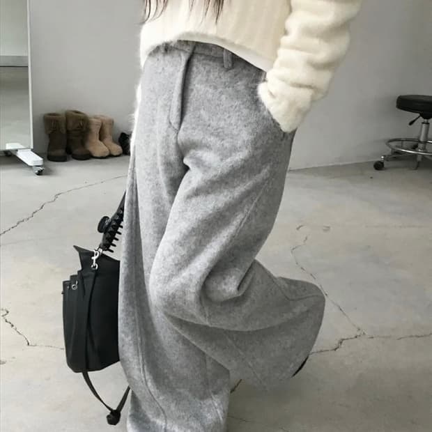 [새상품] 누즈 알파 울 팬츠 울 슬랙스 : 연그레이