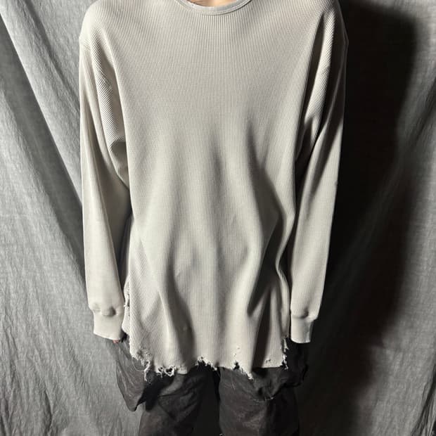 ANCELLM Distressed Waffle Knit 
