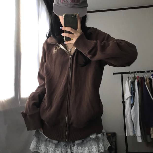 아베크롬비 브라운 면집업