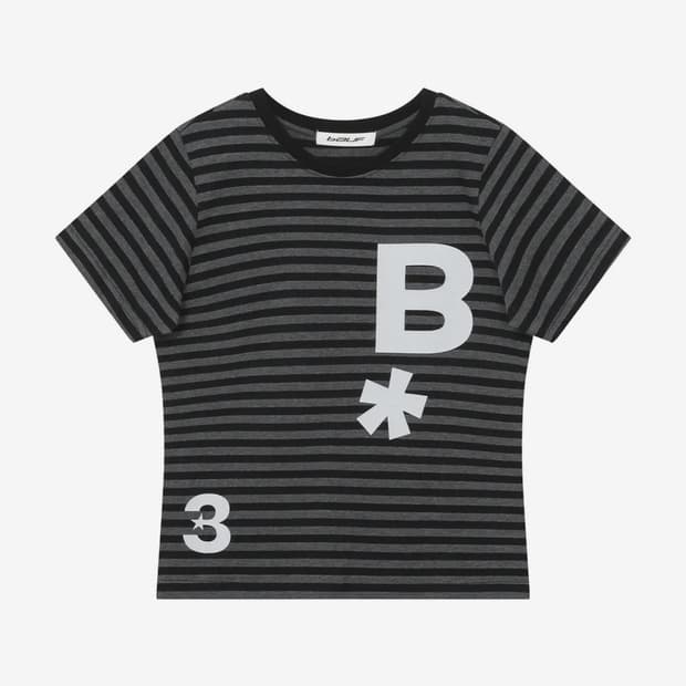 (택포) 바우프 B logo 슬림핏 티셔츠