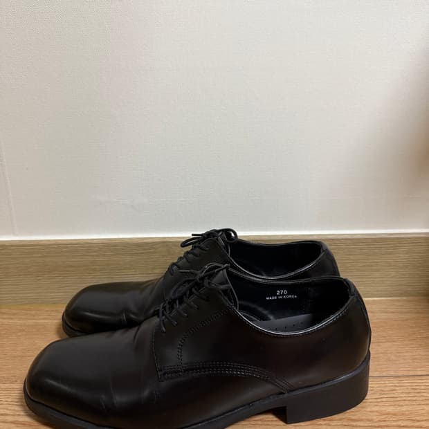 (270size) 빈티지 레더 블랙 더비슈즈