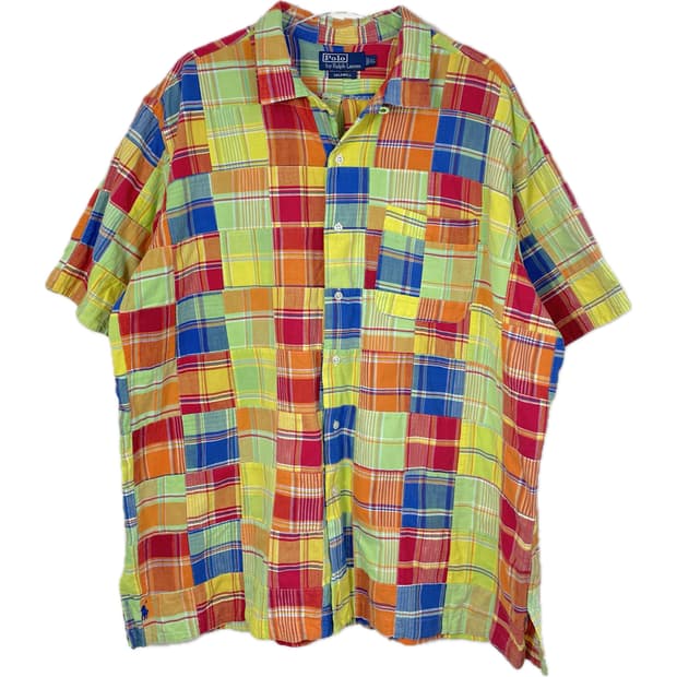 [XL] 1990S 폴로 랄프로렌 콜드웰 패치 워크 반팔 셔츠