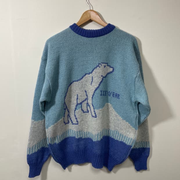 아이스웨어 울 100% 북극곰 니트M - K25 