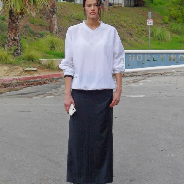 Low Classic LC 로우클래식 엘씨 나일론 스웨트셔츠 화이트 XL