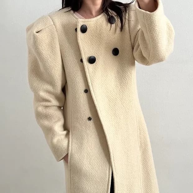 이자벨마랑 ISABEL MARANT 퍼프 숄더 더블버튼 롱 코트