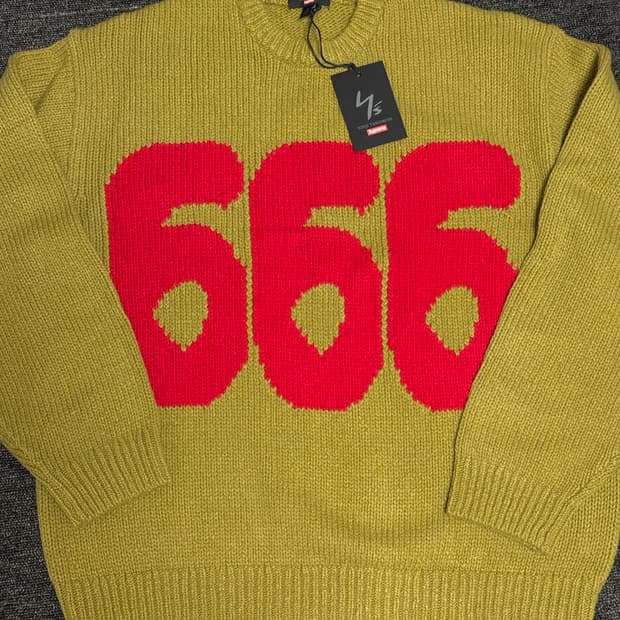 [L] 슈프림 x Y's 바이 요지 야마모토 스웨터 올리브 - 25FW