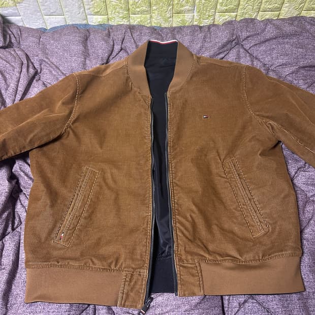 타미힐피거 코듀로이 리버시블 봄버자켓