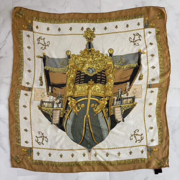 빈티지 에스콰이어 컬렉션 울 100 머플러 / 명화 스카프