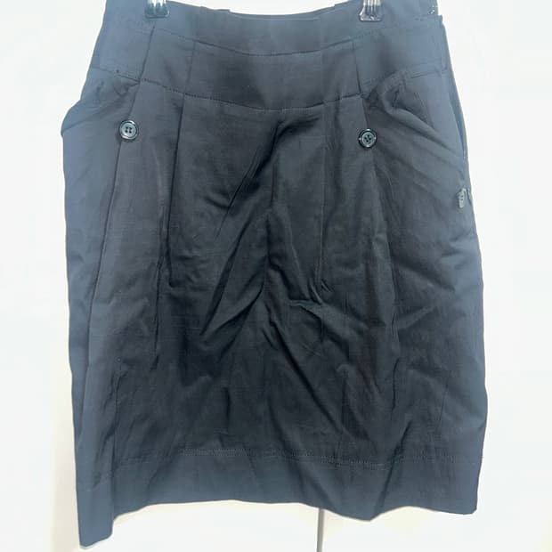 빈티지 블랙 미디 스커트