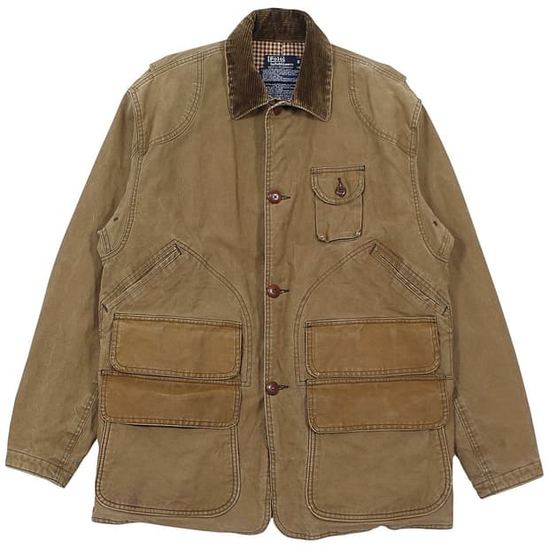 80-90s USA 폴로랄프로렌 오일클로스 왁스 헌팅 자켓 빈티지 미국제