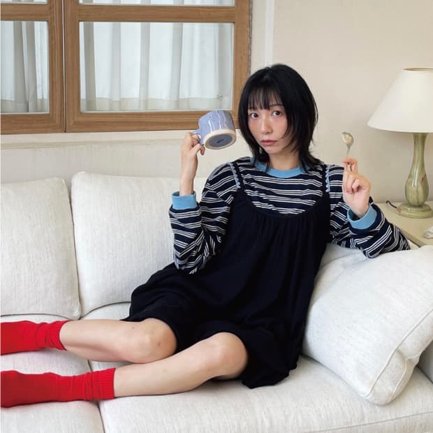 펌킨 미니 드레스 블랙