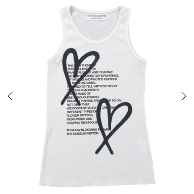 더뮤지엄비지터 Heart printed sleeveless (white)