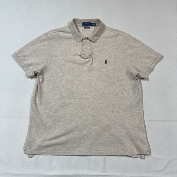 L) 폴로 랄프로렌 클래식 오트밀 베이지 반팔 카라티 PK W37