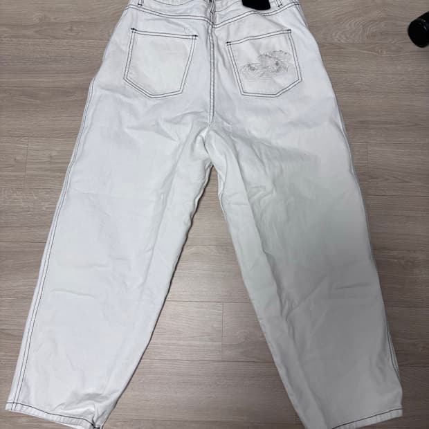 스웨이드 무신사 데님팬츠 화이트 L