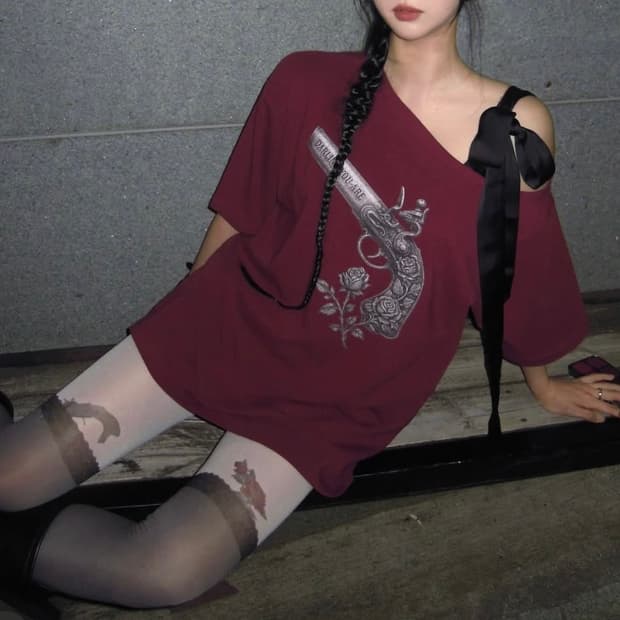 달링유어배드 원숄더 오프숄더 티