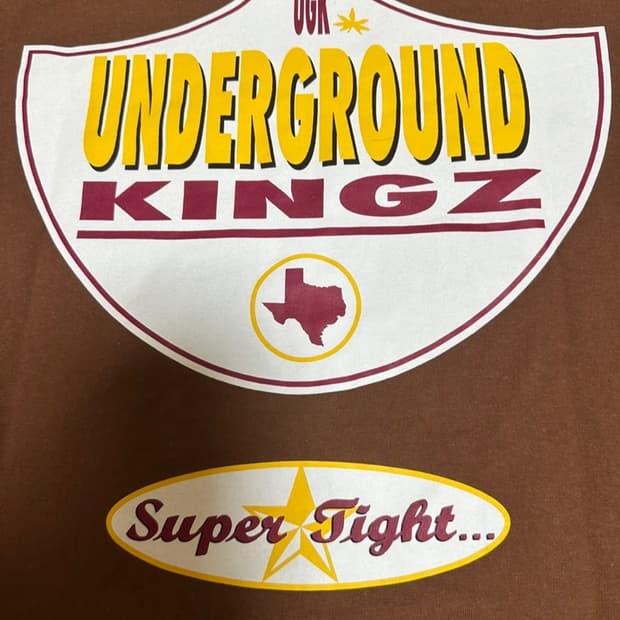 슈프림 ugk 티셔츠 브라운 L