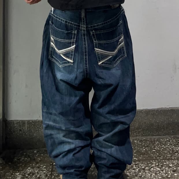 빈티지 자수 힙합팬츠