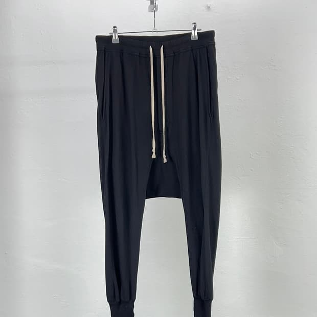 릭 오웬스 다크 쉐도우 프리즈너 드로스트링 코튼 배기 팬츠