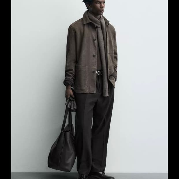 ZARA 자라 리미티드 에디션 스웨이드 가죽 재킷 XL 드레익스 초어