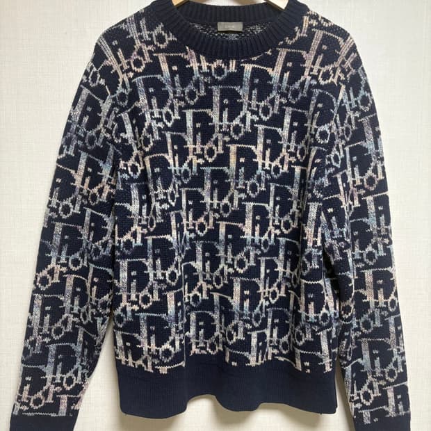 [M/새상품급] 디올 오블리크 자카드 니트