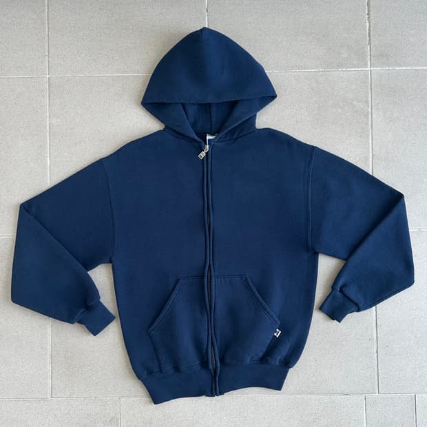 90s 빈티지 러셀 후드집업 네이비 M 