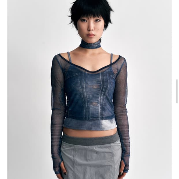 ruru LAYERED MESH CHOKER & LONG SLEEVES