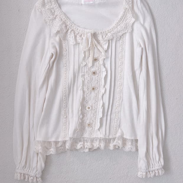 리즈리사 레이스 롱슬리브 블라우스 히메갸루 라떼갸루