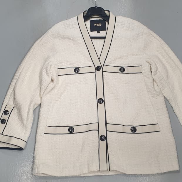 마쥬 아이보리 트위드 자켓 36