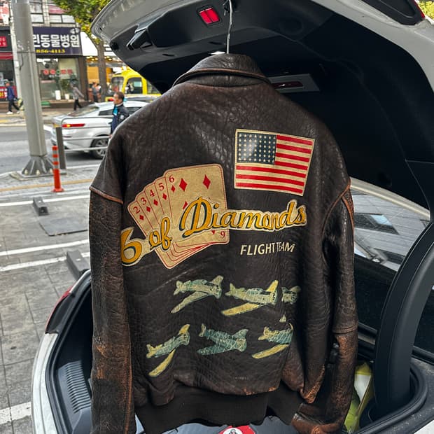 아비렉스 avirex A-2 플라이트 레더자켓 6 of diamonds