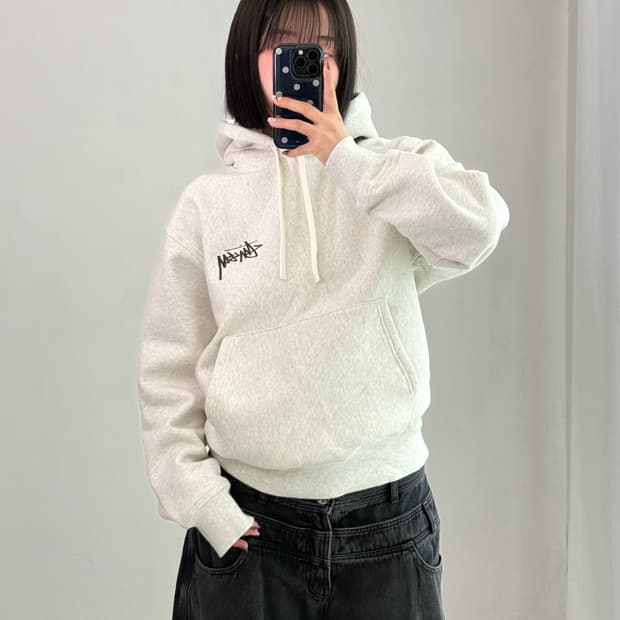 스투시 이스트 라이언 후드 애쉬 헤더