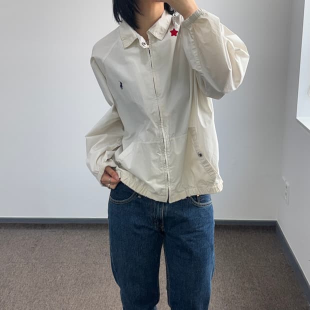 Polo 폴로 네이비 포니 아이보리 바람막이