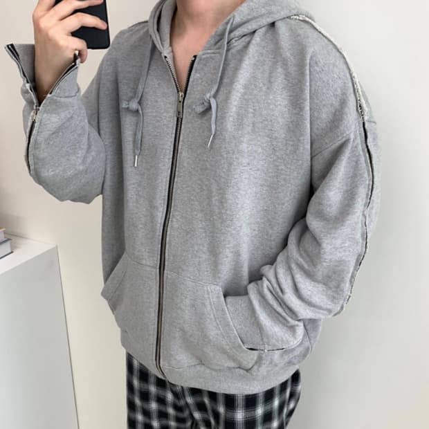 마이클로드 오버핏 기모 후드집업 김인호 후드집업