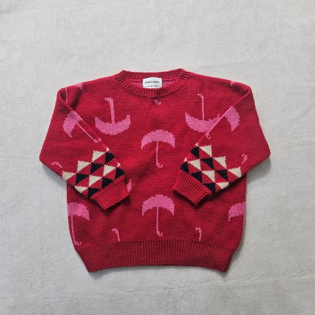 110 보보쇼즈 키즈 레드 긴팔 니트 0310Y