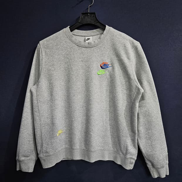 나이키 자수 그레이 남성 100 맨투맨 