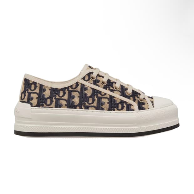 디올 워크앤디올 플랫폼 스니커즈 딥 블루 디올 오블리크