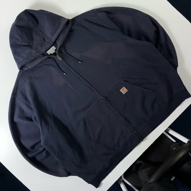 Carhartt  칼하트 레인디펜더 코튼 네이비 후드집업 