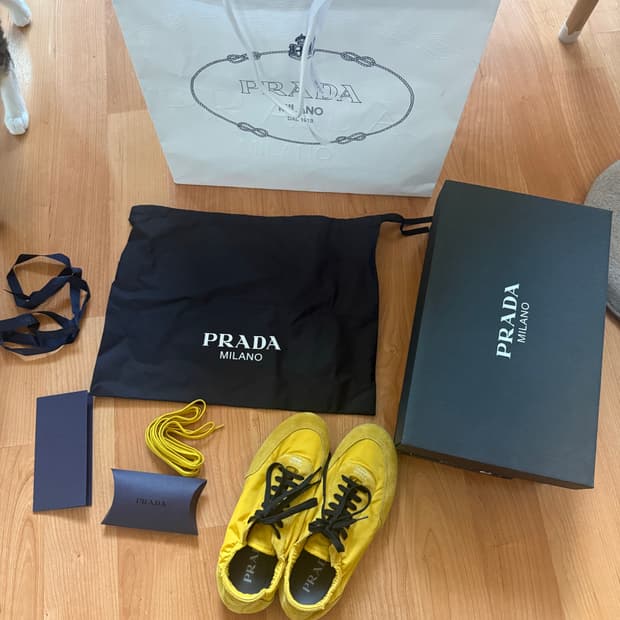 프라다 옐로우 스니커즈 5사이즈