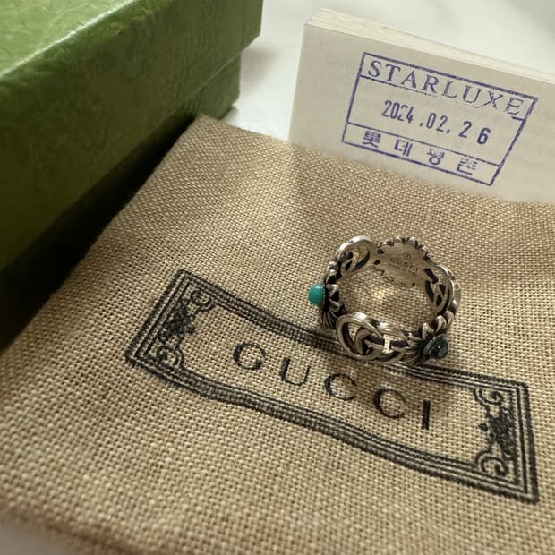 구찌 더블g 자개 플라워 링 반지