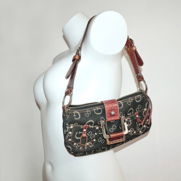Guess 00s denim stud bag